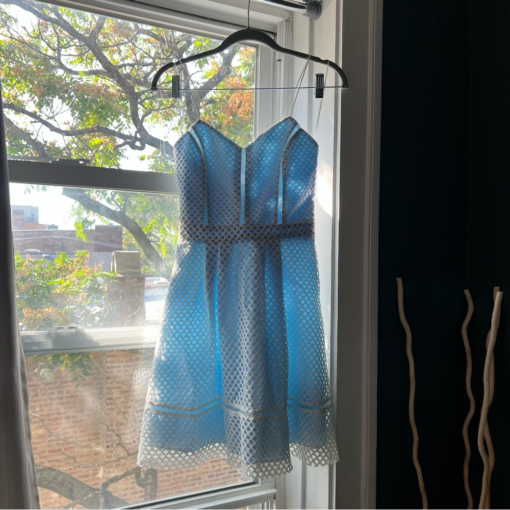Topshop Blue and White Dress